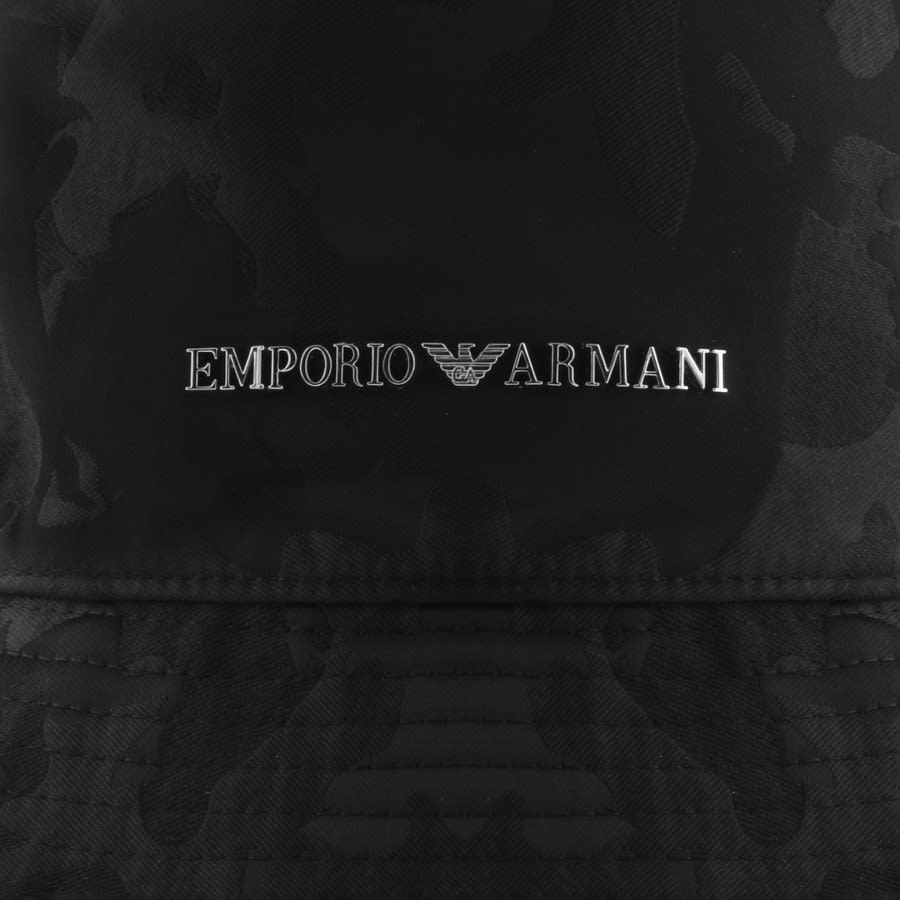 Alternative Image for ProductEmporio Armani Jacquard Camo Logo Bucket Hat Black3